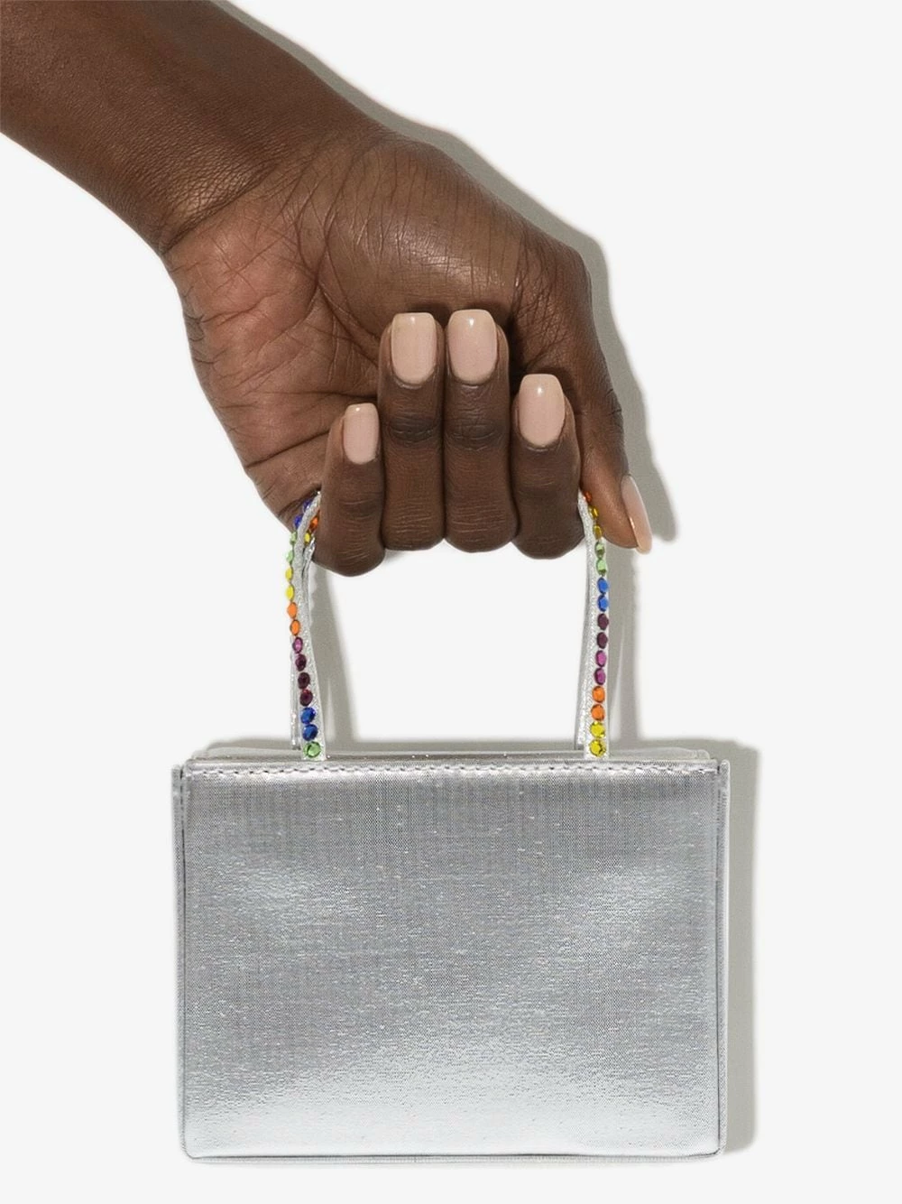 Amina Muaddi Satin crystal embellished mini bag 6 Amina Muaddi satin crystal-embellished mini bag