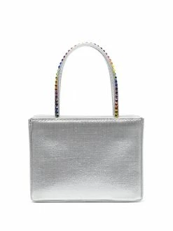 Amina Muaddi satin crystal-embellished mini bag