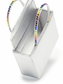 Amina Muaddi Satin crystal embellished mini bag 11 Amina Muaddi satin crystal-embellished mini bag