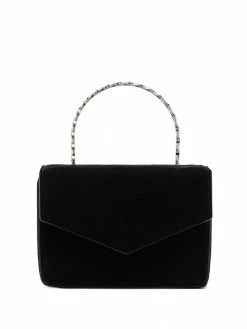 Amina Muaddi metallic top handle mini bag