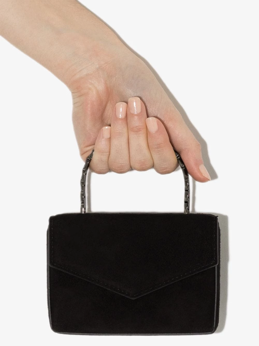 Amina Muaddi Metallic top handle mini bag 6 Amina Muaddi metallic top handle mini bag