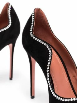 Amina Muaddi Romy 105mm suede pumps