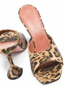 Amina Muaddi Lupita 95mm leopard-print mules