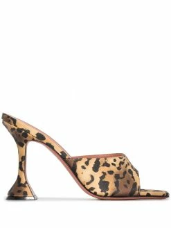 Amina Muaddi Lupita 95mm leopard-print mules