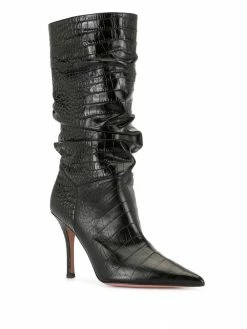 Amina Muaddi embossed multi-pattern boots