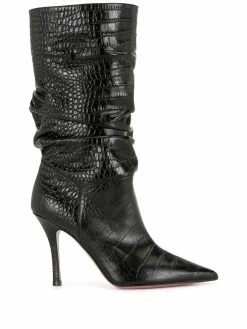 Amina Muaddi embossed multi-pattern boots