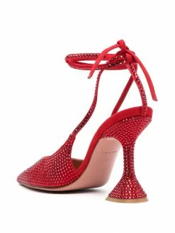 Amina Muaddi Karma embellished ankle-tie pumps