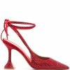 Amina Muaddi Karma embellished ankle-tie pumps
