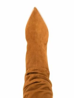 Amina Muaddi slouchy suede mid-calf boots