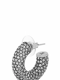 Amina Muaddi small crystal-embellished hoop earrings