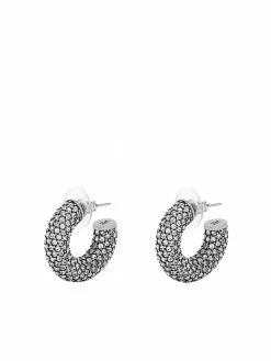 Amina Muaddi small crystal-embellished hoop earrings