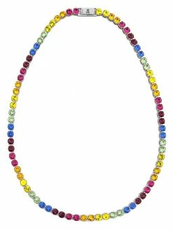 Amina Muaddi crystal-embellished Tennis necklace