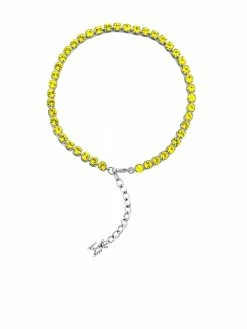 Amina Muaddi crystal-embellished Tennis anklet