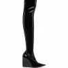 Amina Muaddi Danielle thigh high glossy boots 2 Amina Muaddi Danielle thigh-high glossy boots