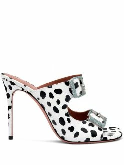 Amina Muaddi Marni 105mm dalmatian print mules