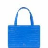 Amina Muaddi crocodile effect tote bag