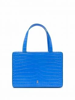 Amina Muaddi crocodile effect tote bag