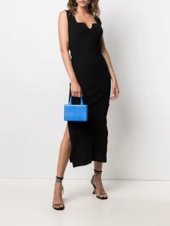 Amina Muaddi crocodile effect tote bag