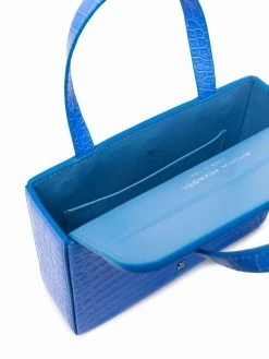 Amina Muaddi crocodile effect tote bag