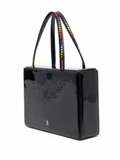 Amina Muaddi Gilda patent-leather mini bag