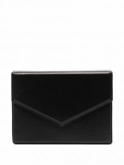 Amina Muaddi Johana leather box clutch