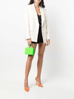 Amina Muaddi leather mini bag