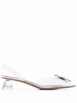 Amina Muaddi Stylish Shop 32 Amina Muaddi crystal-buckle slingback mules
