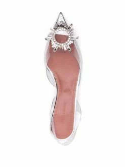 Amina Muaddi crystal-buckle slingback mules
