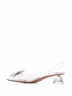 Amina Muaddi crystal-buckle slingback mules