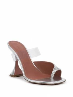 Amina Muaddi crystal-embellished leather sandals