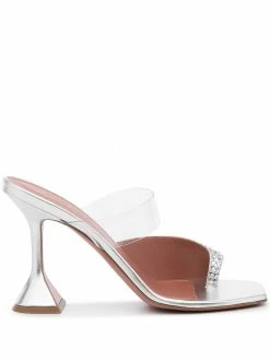 Amina Muaddi crystal-embellished leather sandals