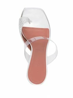 Amina Muaddi crystal-embellished leather sandals