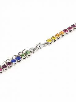 Amina Muaddi tennis rainbow necklace