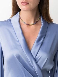 Amina Muaddi tennis rainbow necklace