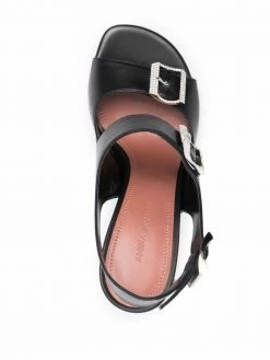 Amina Muaddi Millie 105mm crystal buckle sandals 9 Amina Muaddi Millie 105mm crystal-buckle sandals