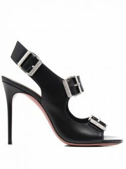 Amina Muaddi Millie 105mm crystal-buckle sandals