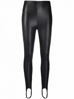Amina Muaddi faux-leather stirrup leggings