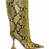 Amina Muaddi Rain python-print 95mm boots