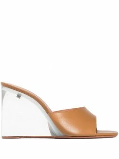 Amina Muaddi Lupita 95mm wedge-heel mules