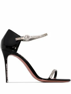 Amina Muaddi Ursina 100mm crystal-embellished sandals