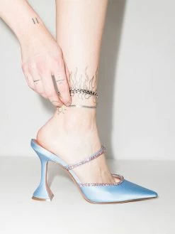 Amina Muaddi Gilda 95mm crystal trim mules 8 Amina Muaddi Gilda 95mm crystal-trim mules