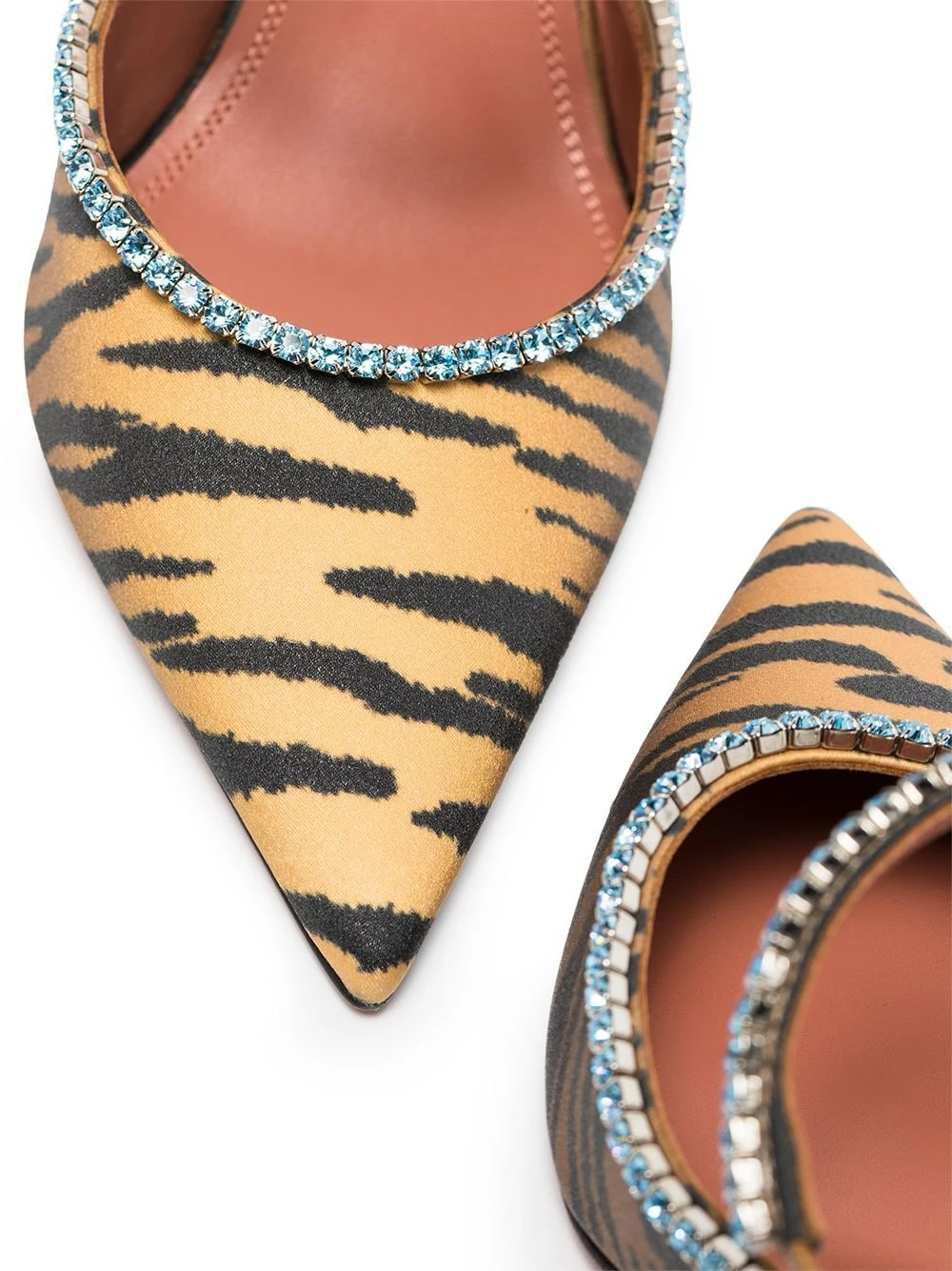 Amina Muaddi Gilda 95mm tiger print mules 4 Amina Muaddi Gilda 95mm tiger print mules