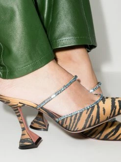 Amina Muaddi Gilda 95mm tiger print mules 8 Amina Muaddi Gilda 95mm tiger print mules
