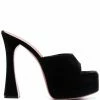 Amina Muaddi Dalida velvet sandals 1 Amina Muaddi Dalida velvet sandals