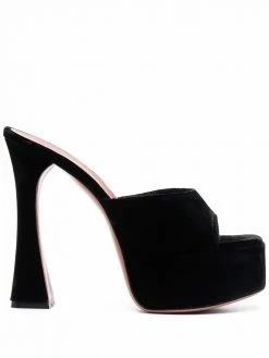 Amina Muaddi Dalida velvet sandals