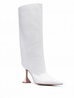 Amina Muaddi pointed-toe leather boots