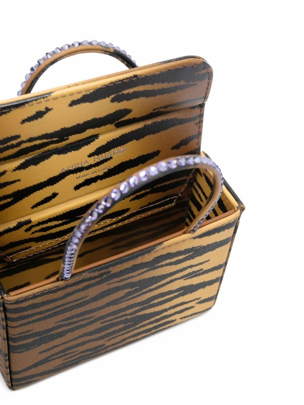 Amina Muaddi Gilda super mini tiger print bag 8 Amina Muaddi Gilda super mini tiger-print bag
