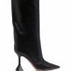 Amina Muaddi Knee high leather boots 1 Amina Muaddi knee-high leather boots