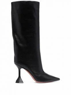 Amina Muaddi knee-high leather boots