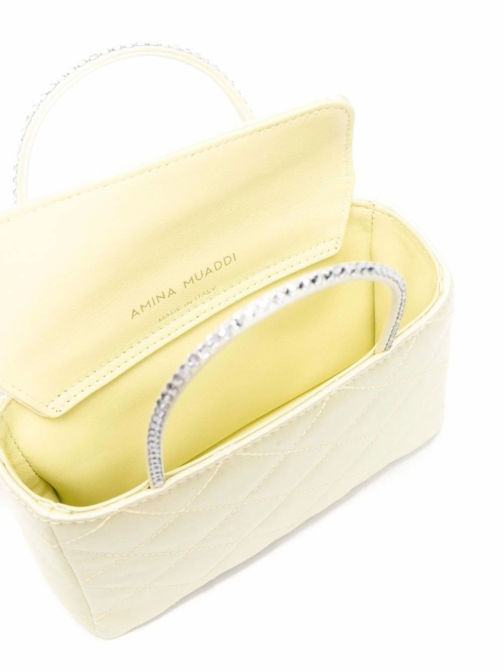 Amina Muaddi Mini diamond quilted clutch bag 8 Amina Muaddi mini diamond-quilted clutch bag